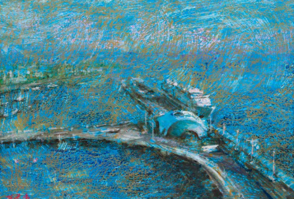 画中的黄浦江45公里滨水岸线,上海久事美术馆推出新展
