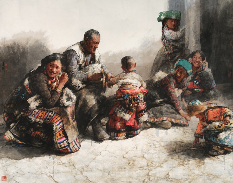 04南海岩《尘》,中国画,145cm×184cm,2004.jpg 万古雪域开新篇——庆祝西藏和平解放70周年美术摄影展在京开幕