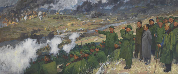 106-《华北军演》杨丽珍、邵亚川-油画-240 cm×600 cm.jpg “不忘初心 牢记使命——庆祝中国共产党成立100周年美术作品展览”作品赏析(四)