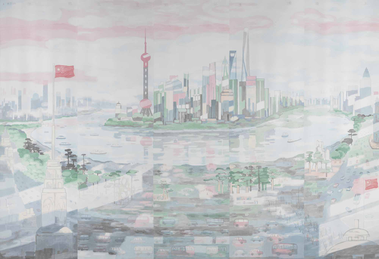 120-《上海浦东开发开放》-田黎明-中国画-330 cm×500 cm .jpg “不忘初心 牢记使命——庆祝中国共产党成立100周年美术作品展览”作品赏析(四)