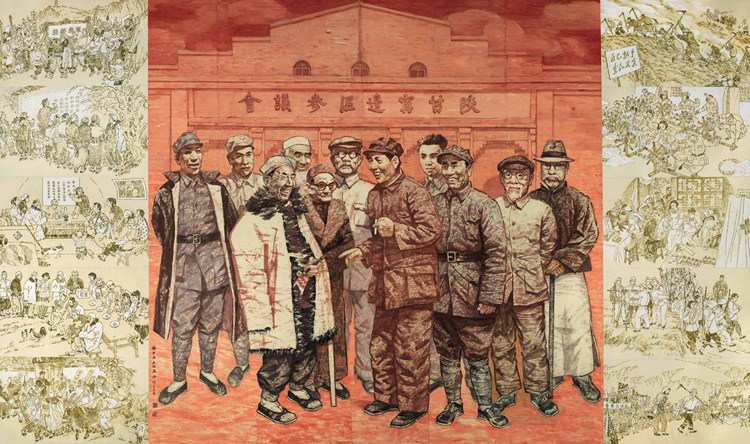 34-《抗日民主根据地的模范——陕甘宁边区》-杨力舟、王迎春-中国画-300 cm×500 cm.jpg 徐里:弘扬伟大建党精神 推动新时代中国美术事业高质量发展——习近平总书记“七一”重要讲话学习体会