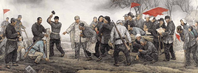 57-《耕者有其田》-吴宪生、韩京雷-中国画-280 cm×800 cm.jpg 徐里:弘扬伟大建党精神 推动新时代中国美术事业高质量发展——习近平总书记“七一”重要讲话学习体会