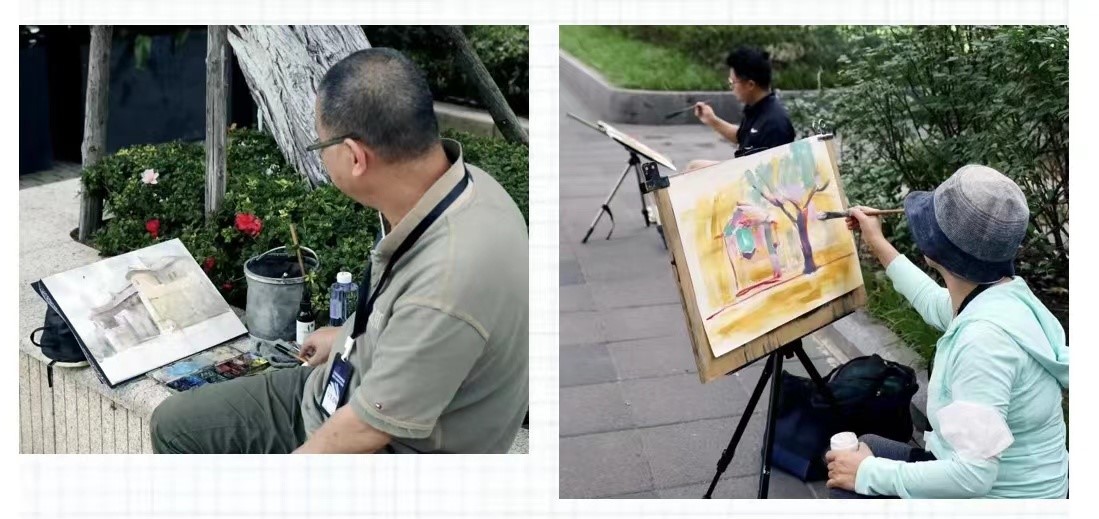 上海水彩粉画名家进长宁采风写生活动举行