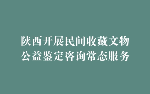 陕西开展民间收藏文物公益鉴定咨询常态服务