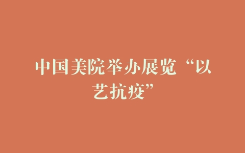 中国美院举办展览“以艺抗疫”