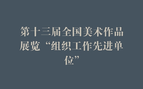 第十三届全国美术作品展览“组织工作先进单位”
