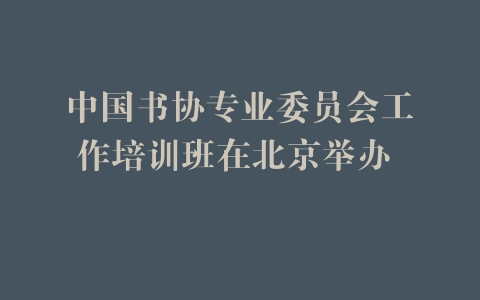中国书协专业委员会工作培训班在北京举办 –