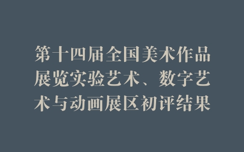 第十四届全国美术作品展览实验艺术、数字艺术与动画展区初评结果