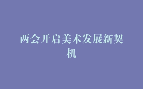 两会开启美术发展新契机