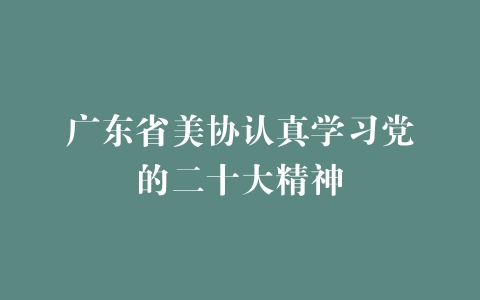 广东省美协认真学习党的二十大精神