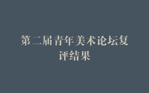 第二届青年美术论坛复评结果