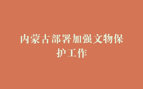 内蒙古部署加强文物保护工作