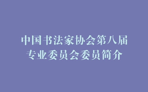 中国书法家协会第八届专业委员会委员简介