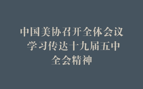 中国美协召开全体会议 学习传达十九届五中全会精神