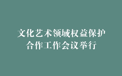 文化艺术领域权益保护合作工作会议举行